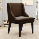 Ver imagem 2 de Kit 4 Cadeiras Estofadas para Sala de Jantar Base Fixa de Madeira Preto Lia Suede Marrom - Ibiza