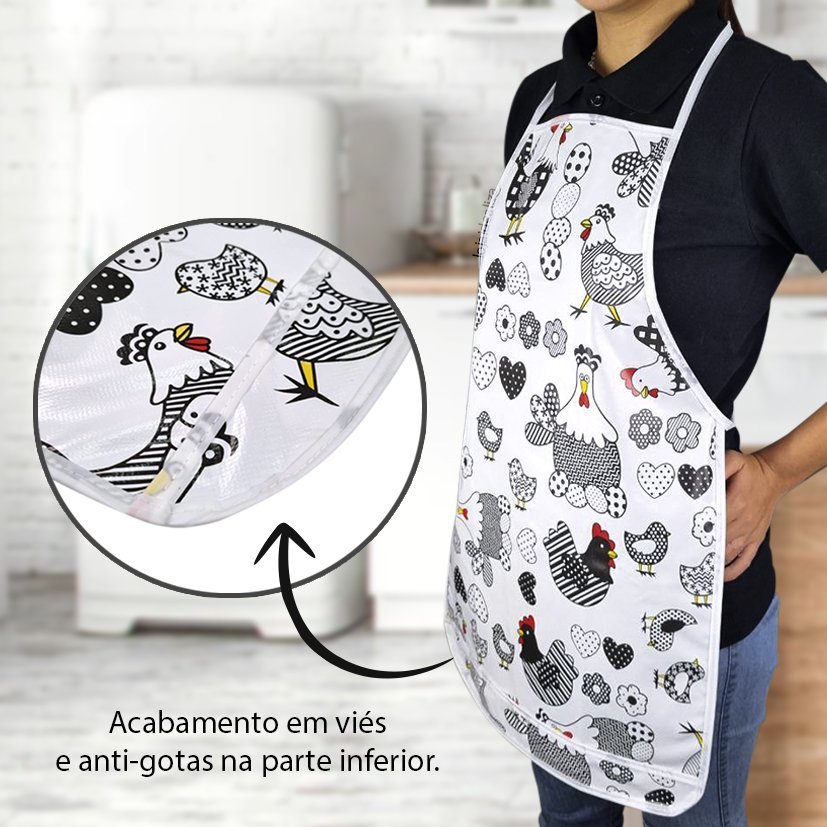 4 Avental Cozinha PVC Impermeável Limpa Fácil Estampado Gal - 2