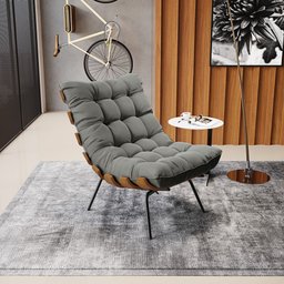 Poltrona Costela Suede Grafite - 2