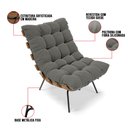 Ver imagem 6 de Poltrona Costela Suede Grafite