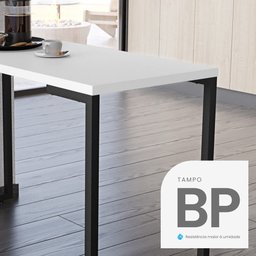 Conjunto Mesa de Cozinha Prattica Industrial 120cm com 2 Banquetas F02 Branco - Mpozenato - 9