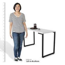 Conjunto Mesa de Cozinha Prattica Industrial 120cm com 2 Banquetas F02 Branco - Mpozenato - 6