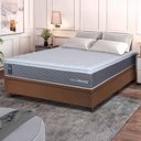 Ver imagem 1 de Conjunto Box Baú Marrom Argel Cinza Espuma D33 Casal 138x188x74 - King House