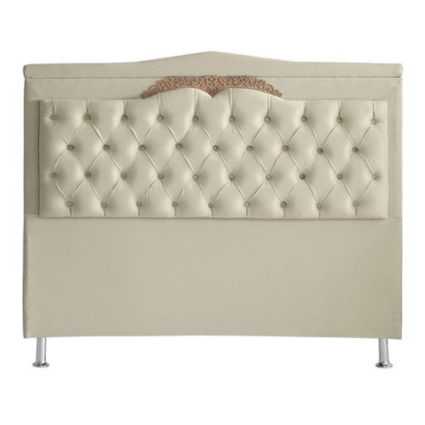 Cabeceira de Cama Box Helena Casal 140 Cm Capitonê Retro Botão Encapados Suede Porcelana Eli Mó