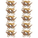Ver imagem 1 de Kit 10 Jogos de Mesa com 4 Cadeiras de Madeira Dobrável 120x70 Ideal para Bar e Restaurante - Mel