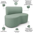 Ver imagem 3 de Sofá 2 Lugares 140cm Orgânico para Sala de Estar Living Larissa L02 Linho Menta - Lyam Decor