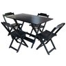 Kit 2 Jogos de Mesa com 4 Cadeiras de Madeira Dobrável 120x70 para Bar e Restaurante - Preto - 2