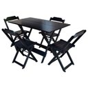 Ver imagem 1 de Jogo de Mesa de Madeira 1,20x70 com 4 Cadeiras Preto