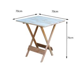 Jogo de Mesa de Madeira 70x70 com 4 Cadeiras Crua - 3