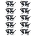 Ver imagem 1 de Kit 10 Conjuntos de Mesa com 4 Cadeiras de Madeira Dobrável 120x70 Preto