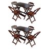Kit 2 Jogos de Mesa com 4 Cadeiras de Madeira Dobrável 120x70 Ideal para Bar e Restaurante - Imbuia - 1