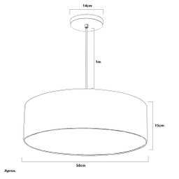 Lustre Cupula Pendente Dome 50x15cm Magnífico Preto - 3