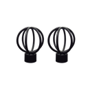 Ver imagem 1 de Par Ponteira Para Cortina Globo Alumínio Grossa 28mm Preto Fosco Bella Arte