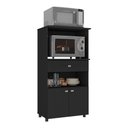 Ver imagem 1 de Balcão Multimóveis Multiuso Forno e Microondas Branco Ref. 4060g 2 Portas e 1 Gaveta - Preto Preto