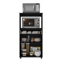 Ver imagem 3 de Balcão Multimóveis Multiuso Forno e Microondas Branco Ref. 4060g 2 Portas e 1 Gaveta - Preto Preto