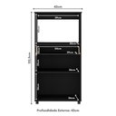 Ver imagem 2 de Balcão Multimóveis Multiuso Forno e Microondas Branco Ref. 4060g 2 Portas e 1 Gaveta - Preto Preto