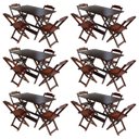 Ver imagem 1 de Kit 6 Jogos de Mesa com 4 Cadeiras de Madeira Dobrável 120x70 Ideal para Bar e Restaurante - Imbuia
