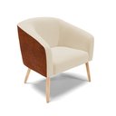 Ver imagem 1 de Poltrona Berlim Corano Nozes com Linho Bege A19 Pés Palito Natural - D'Rossi