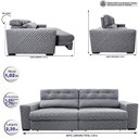 Ver imagem 2 de Sofá Retrátil e Reclinável 2,35m Molas Ensacadas Cama inBox Style Thermo Gel Linho Cinza Claro