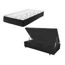 Ver imagem 1 de Cama Box Baú Solteiro Sonho Suede Preto + Colchão Solteiro Sonho Espuma D33 com Eps 26x88x188