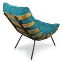 Ver imagem 3 de Poltrona Costela Suede Azul Turquesa - D'Rossi