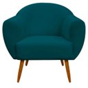 Ver imagem 2 de Poltrona Decorativa Sofia Suede Azul Pavão - D'rossi