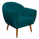 Ver imagem 1 de Poltrona Decorativa Sofia Suede Azul Pavão - D'rossi