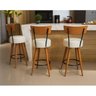 Kit 4 Banqueta Média Cozinha Estofada Off-white com Encosto Madeira Urban - 2