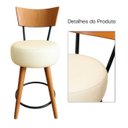 Ver imagem 3 de Kit 4 Banqueta Média Cozinha Estofada Off-white com Encosto Madeira Urban