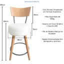 Ver imagem 4 de Kit 4 Banqueta Média Cozinha Estofada Off-white com Encosto Madeira Urban