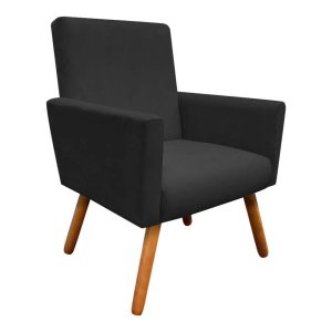 Poltrona Decorativa Nina Peach Preto - D'Rossi
