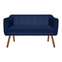 Ver imagem 1 de Sofá Retrô Namoradeira Júlia 2 Lugares Suede Azul Marinho - D'Rossi