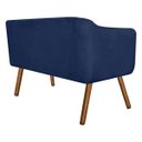 Ver imagem 3 de Sofá Retrô Namoradeira Júlia 2 Lugares Suede Azul Marinho - D'Rossi