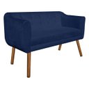 Ver imagem 2 de Sofá Retrô Namoradeira Júlia 2 Lugares Suede Azul Marinho - D'Rossi