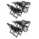 Ver imagem 1 de Kit 2 Jogos de Mesa com 4 Cadeiras de Madeira Dobrável 120x70 Ideal para Bar e Restaurante - Tabaco