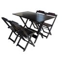 Ver imagem 2 de Kit 2 Jogos de Mesa com 4 Cadeiras de Madeira Dobrável 120x70 Ideal para Bar e Restaurante - Tabaco