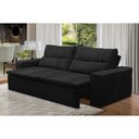 Ver imagem 1 de Sofá Retrátil e Reclinável 2 lugares com Molas 1,80m Eloa Suede Preto Madelina