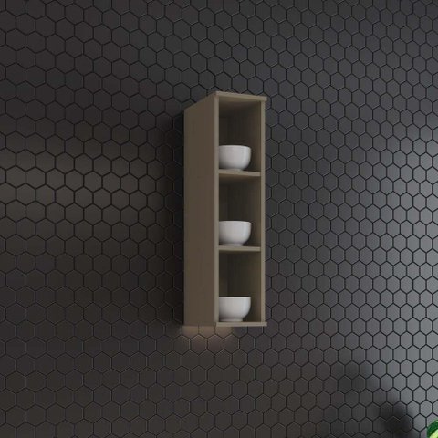 Armário Aéreo Nicho de Cozinha Lora 20cm MDF Fosco Bege Casa 812