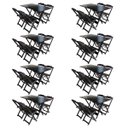 Ver imagem 1 de Kit 8 Jogos de Mesa com 4 Cadeiras de Madeira Dobrável 120x70 Ideal para Bar e Restaurante - Tabaco