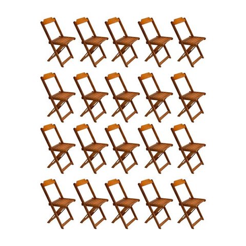 Kit 20 Cadeiras de Madeira Dobravel Mel