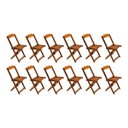 Ver imagem 1 de Kit 12 Cadeiras de Madeira Dobravel Mel