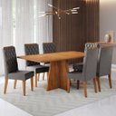 Ver imagem 1 de Sala de Jantar Talento com 6 Cadeiras Iza Mel Cinza C.g