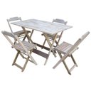 Ver imagem 2 de Kit 6 Jogos de Mesa com 4 Cadeiras de Madeira Dobrável 120x70 Ideal para Bar e Restaurante - sem Pin