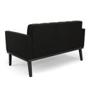 Ver mais imagens de Conjunto Poltrona e Namoradeira Decorativa Karen Pés Fixo em Madeira Preto Suede Preto G19 - Gran Be