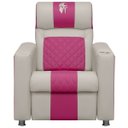 Ver imagem 3 de Poltrona Gamer Sparta com Encosto Reclinável e Carregador Usb:corino Bege/pink
