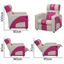 Ver imagem 4 de Poltrona Gamer Sparta com Encosto Reclinável e Carregador Usb:corino Bege/pink