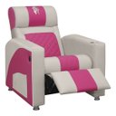 Ver imagem 1 de Poltrona Gamer Sparta com Encosto Reclinável e Carregador Usb:corino Bege/pink
