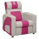 Ver imagem 2 de Poltrona Gamer Sparta com Encosto Reclinável e Carregador Usb:corino Bege/pink
