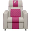 Ver imagem 3 de Poltrona Gamer Sparta com Encosto Reclinável e Carregador Usb:corino Bege/pink
