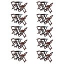 Ver imagem 1 de Kit 10 Jogos de Mesa Bistrô de Madeira com 2 Cadeiras Dobrável Ideal para Bar e Restaurante Imbuia